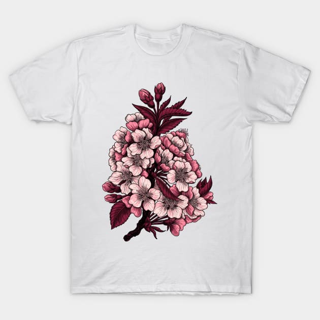 Cherry blossom branch T-Shirt by katerinamk